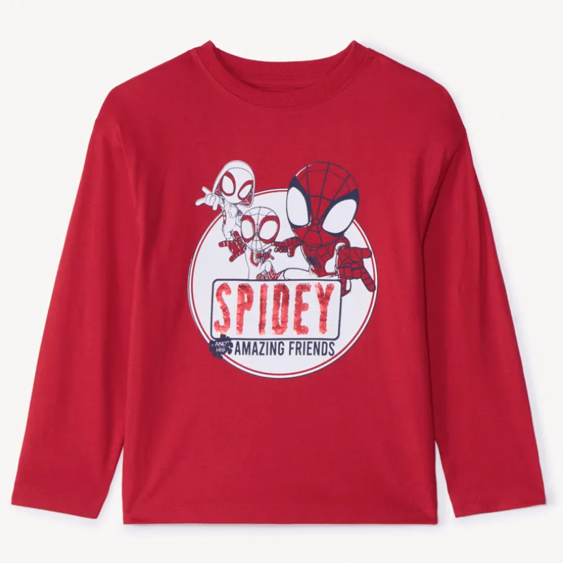 T-shirt met lange mouwen met magische pailletten Spidey Marvel jongens
