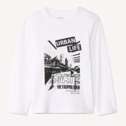 T-shirt met lange mouwen, photoprint van stad, jongens