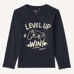 T-shirt met lange mouwen sportprint jongens
