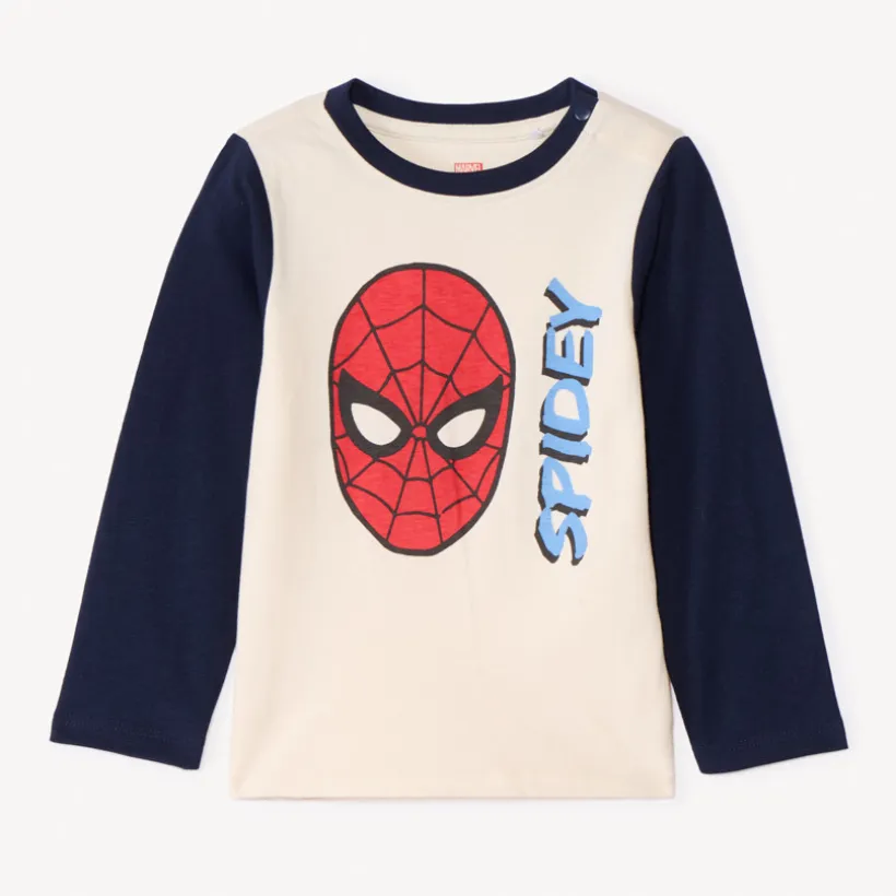 T-shirt met lange mouwen, tweekleurig, Spider-Man Marvel voor babyjongens