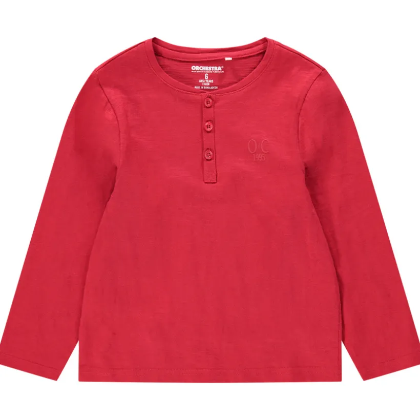 T-shirt met lange mouwen van jerseystof met geborduurd logo