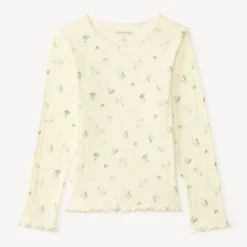 T-shirt met lange mouwen van pointelle met vlinderprint meisjes