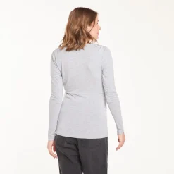 T-shirt met lange mouwen, V-hals voor borstvoeding en zwangerschap