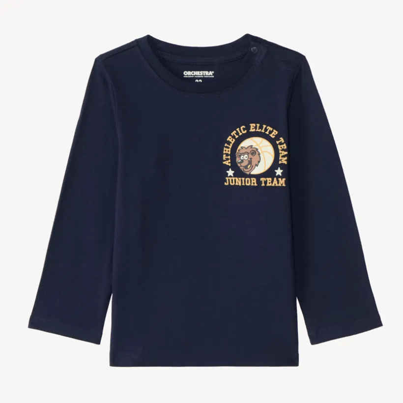 T-shirt met lange mouwen voor babyjongens met basketbalprint