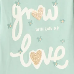 T-shirt met lange mouwen voor babymeisjes met glinsterende fantasiedruk.