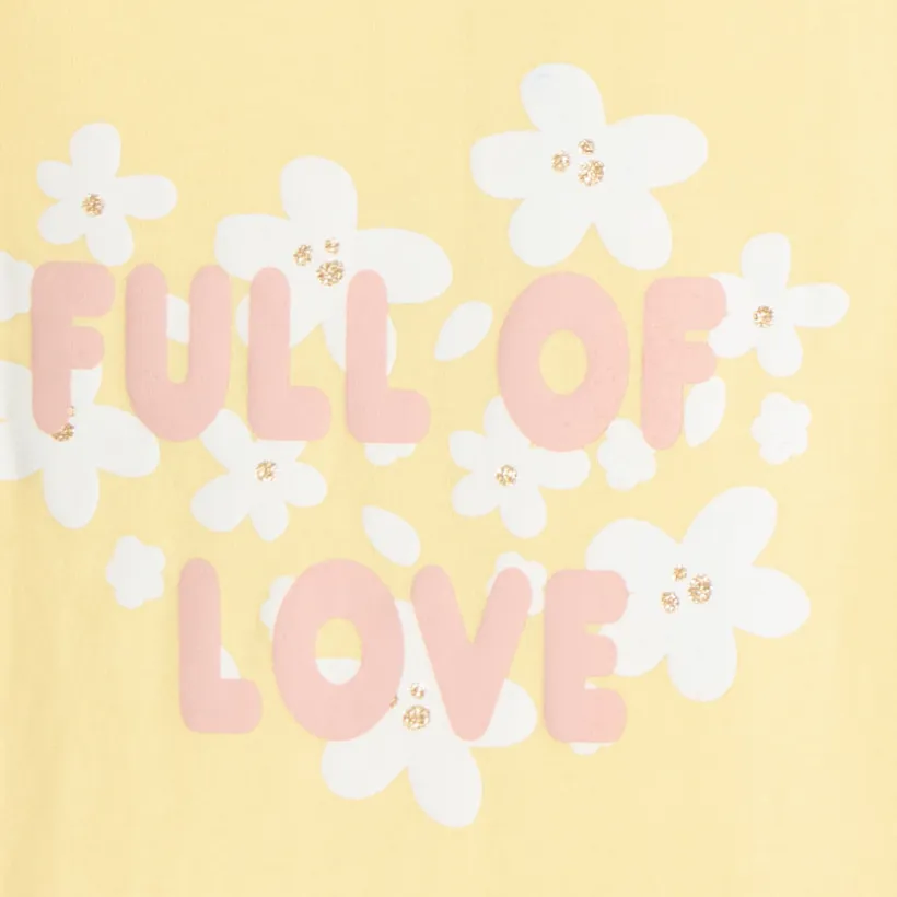 T-shirt met lange mouwen voor babymeisjes met glinsterende fantasiedruk.