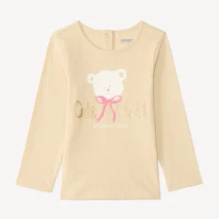 T-shirt met lange mouwen voor babymeisjes met glinsterende fantasiedruk.