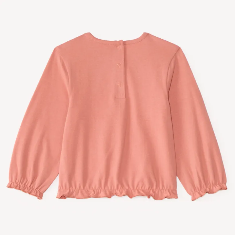 T-shirt met lange mouwen voor babymeisjes met geborduurde bessen.