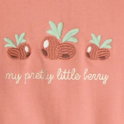 T-shirt met lange mouwen voor babymeisjes met geborduurde bessen.