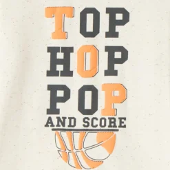 T-shirt met lange mouwen voor jongen met basketbalmotief