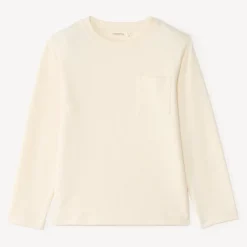 T-shirt met lange mouwen voor jongens, effen kleur