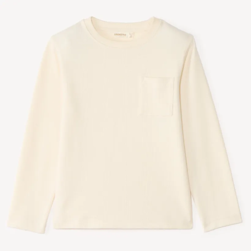 T-shirt met lange mouwen voor jongens, effen kleur
