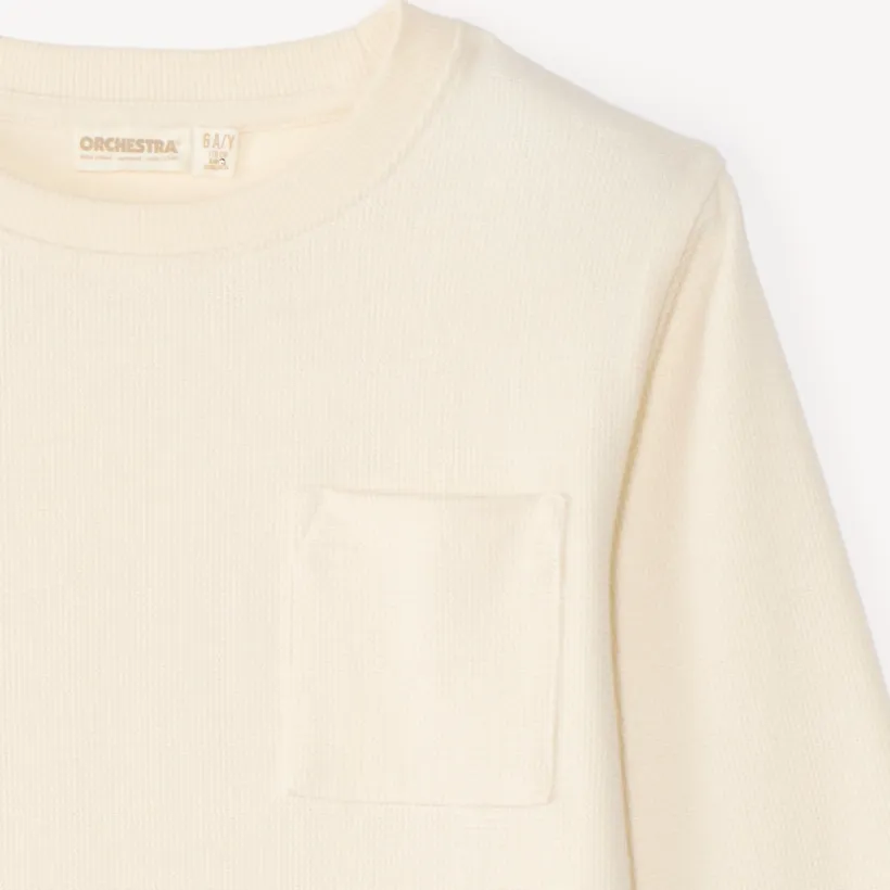 T-shirt met lange mouwen voor jongens, effen kleur