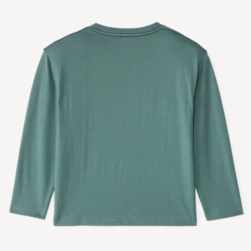 T-shirt met lange mouwen voor jongens, oversized, 3D geborduurde fantasie.