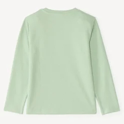 T-shirt met lange mouwen voor jongens, effen kleur