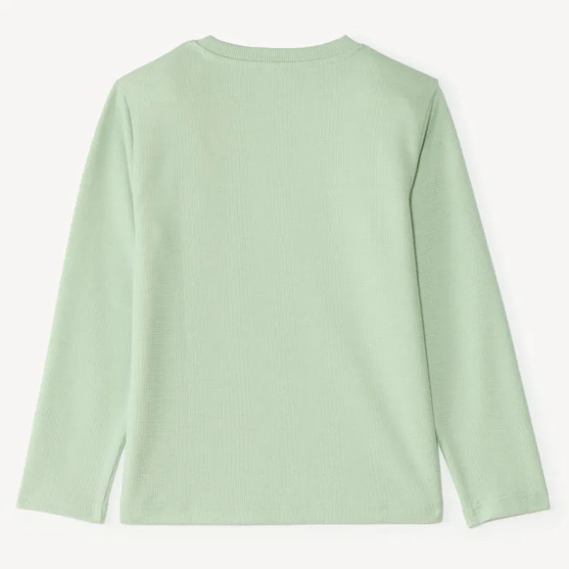 T-shirt met lange mouwen voor jongens, effen kleur