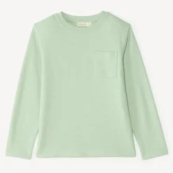 T-shirt met lange mouwen voor jongens, effen kleur