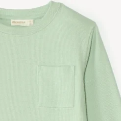 T-shirt met lange mouwen voor jongens, effen kleur