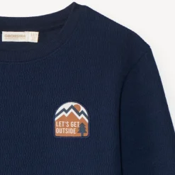 T-shirt met lange mouwen voor jongens met een fantasietextuur