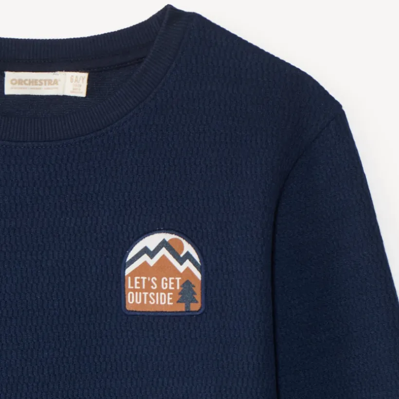 T-shirt met lange mouwen voor jongens met een fantasietextuur