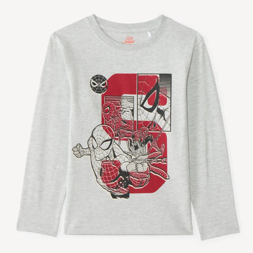 T-shirt met lange mouwen voor jongens met Spider-Man Marvel print