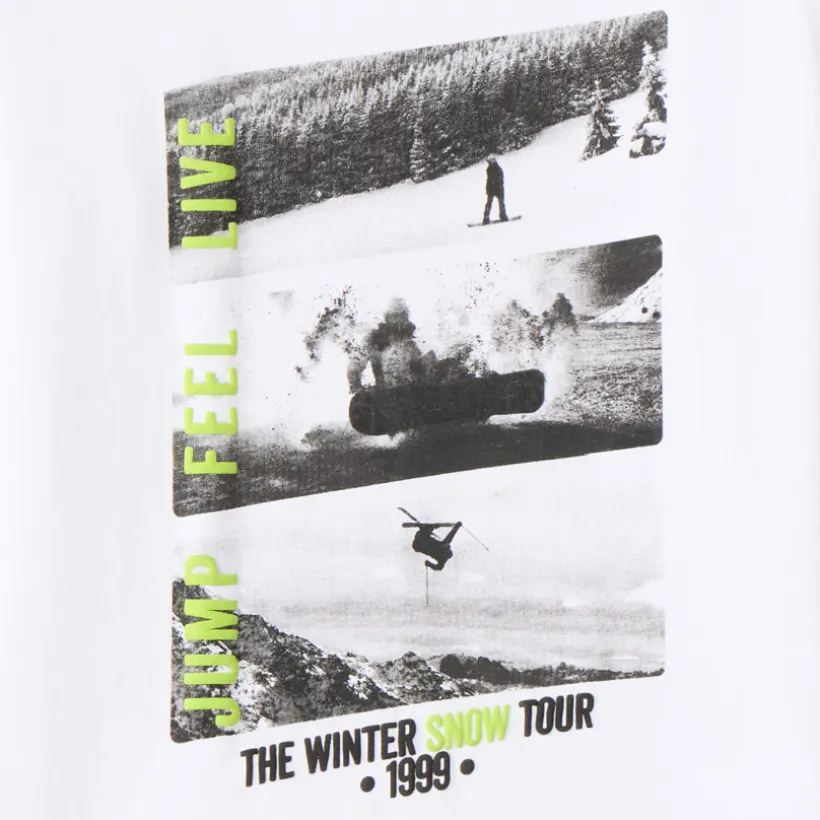 T-shirt met lange mouwen voor jongens met fotoprint snowboard