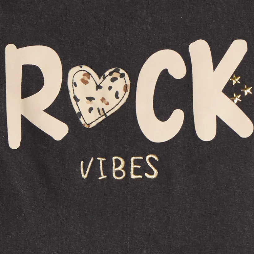 T-shirt met lange mouwen voor meisjes met opdruk "Rock Vibes
