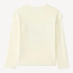 T-shirt met lange mouwen voor meisjes met print, boodschap en hartjes