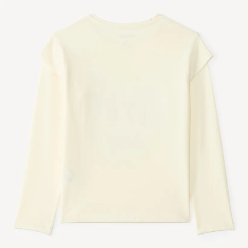 T-shirt met lange mouwen voor meisjes met print, boodschap en hartjes