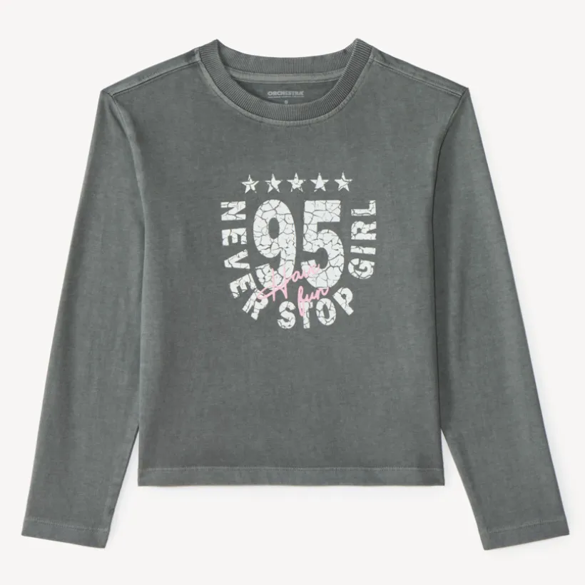 T-shirt met lange mouwen voor meisjes met een vervaagd effect
