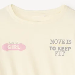 T-shirt met lange mouwen voor meisjes met sportprint