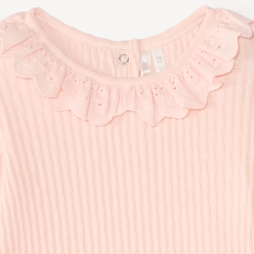 T-shirt met lange mouwen voor meisjes baby met ruches.
