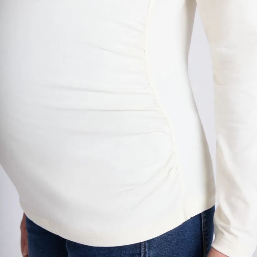 T-shirt met lange mouwen voor zwangerschap, print Love Club op voorzijde