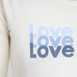 T-shirt met lange mouwen voor zwangerschap, print Love Club op voorzijde