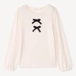 T-shirt met lange pofmouwen en knoopjes meisjes