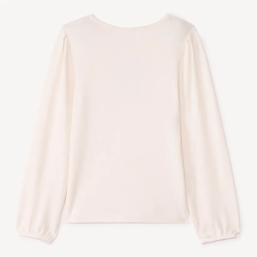 T-shirt met lange pofmouwen en knoopjes meisjes