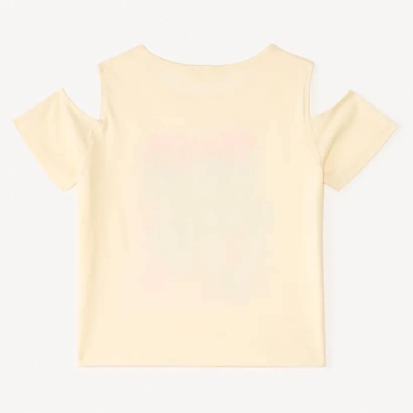 T-shirt met off-shoulder en print Venice Beach meisjes