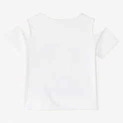 T-shirt met schouder open en een glinsterende luipaardprint meisjes