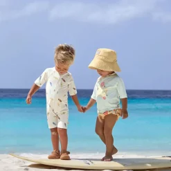 T-shirt Rashguard UV50+ 13-18M Flowers Sea Foam