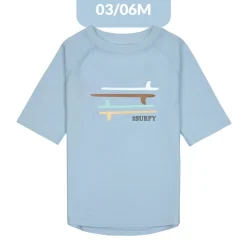 T-shirt Rashguard UV50+ 3-6M Surfboards Sky Blue