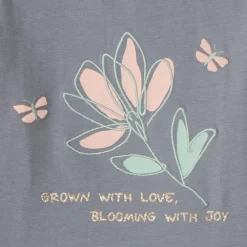 T-shirt voor baby's met lange mouwen, volantjes en bloemenprint