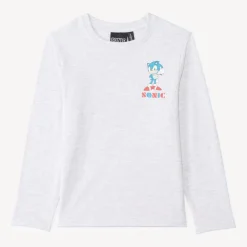 T-shirt voor jongens met lange mouwen en Sonic-print