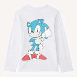 T-shirt voor jongens met lange mouwen en Sonic-print