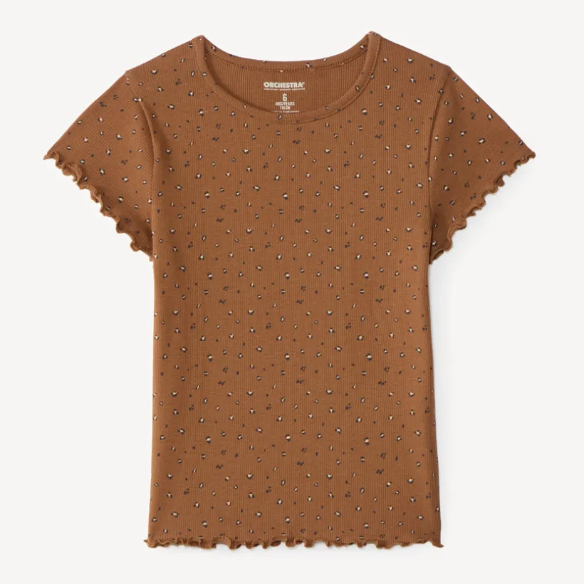 T-shirt voor meisjes met korte mouwen en een fantasieprint