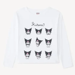 T-shirt voor meisjes met lange mouwen en Kuromi-print