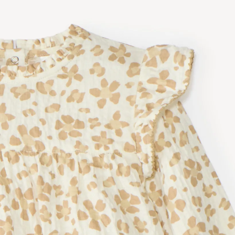 Tunic en rib met leggings voor meisjes met bloemige panterprint
