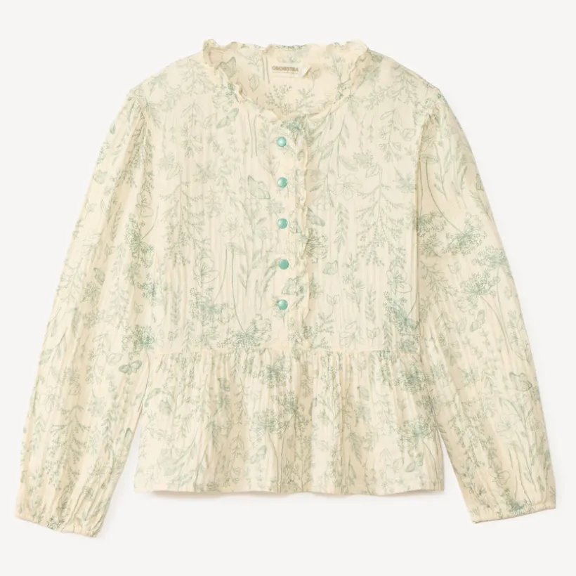 Tunic meisjes met lange mouwen en bloemenprint