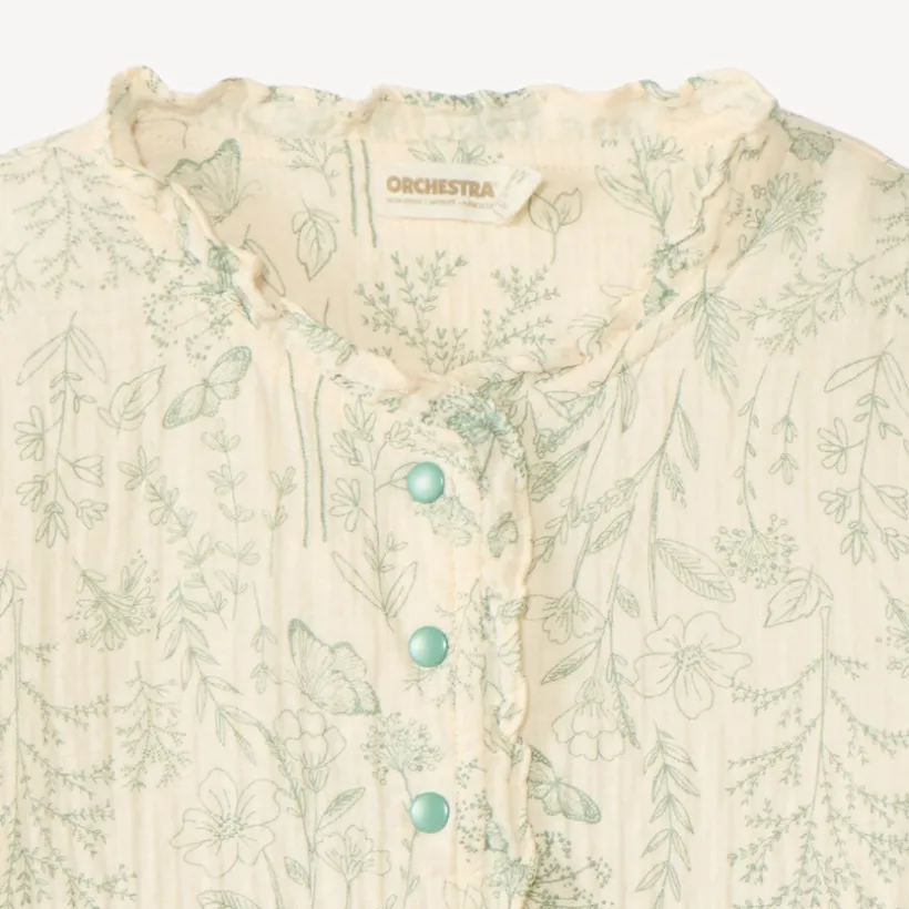 Tunic meisjes met lange mouwen en bloemenprint