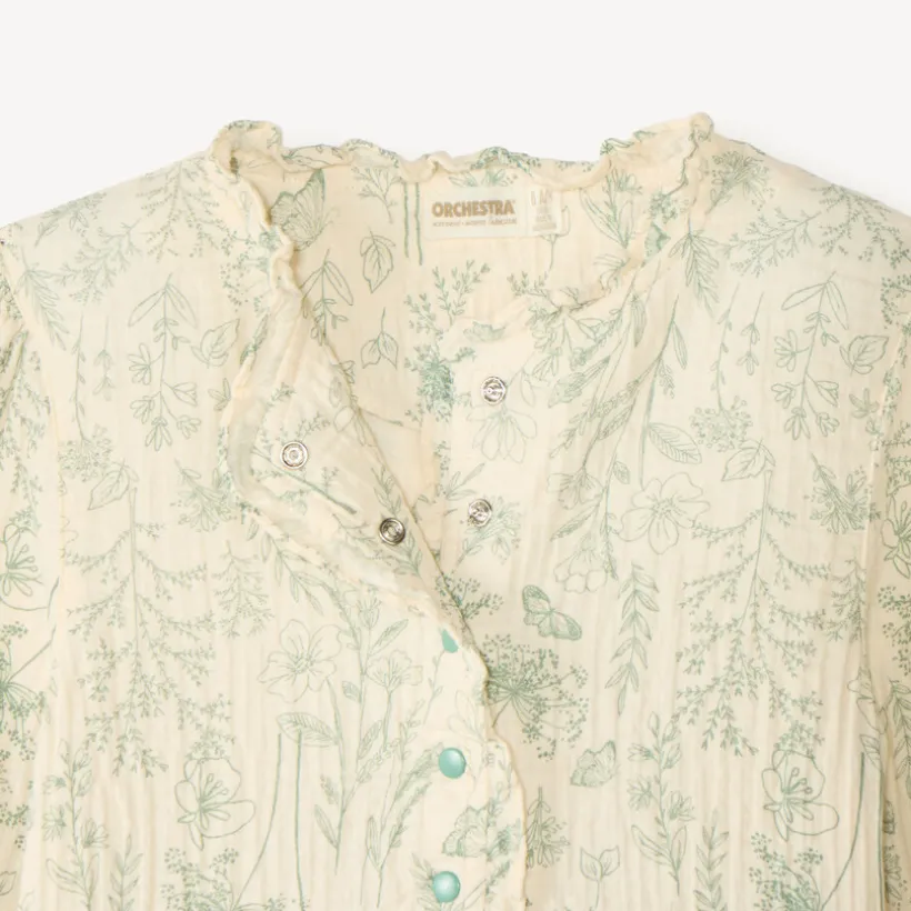 Tunic meisjes met lange mouwen en bloemenprint