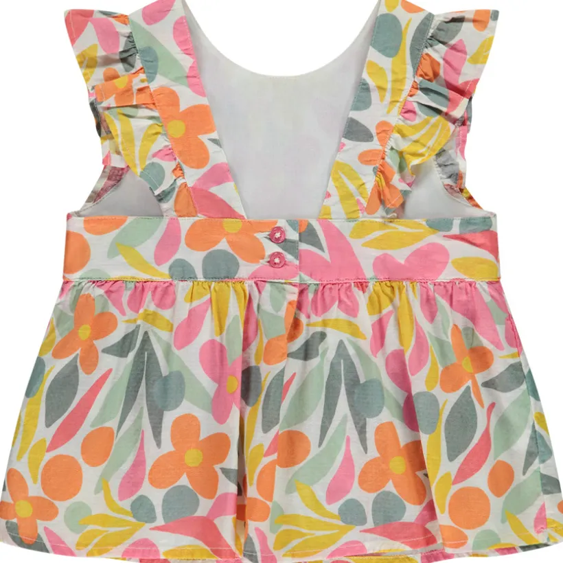 Tuniek met korte mouwen, bloemenprint, meisjes